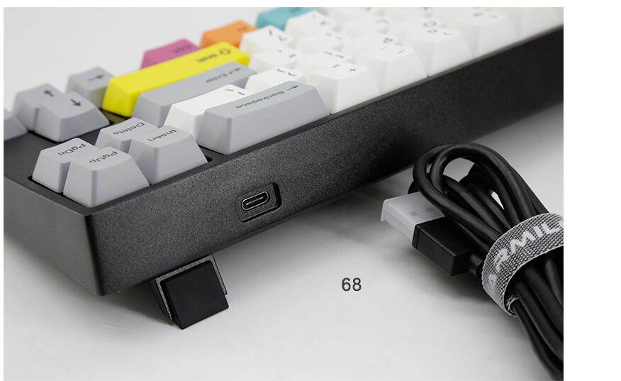 Varmilo  Ergonomic Design,Cool Exterior  68 Keys Type-C Cable Detachable Cherry  Red,  4.0Bluetooth and USB Wired Dual-mode Mechanical Keyboard,PBT Keycaps - CMYK Verison( Bluetooth Adapter Included)