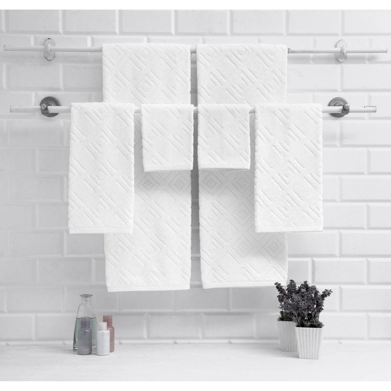 6pc LaRue Turkish Cotton Bath Towel Set White - Makroteks