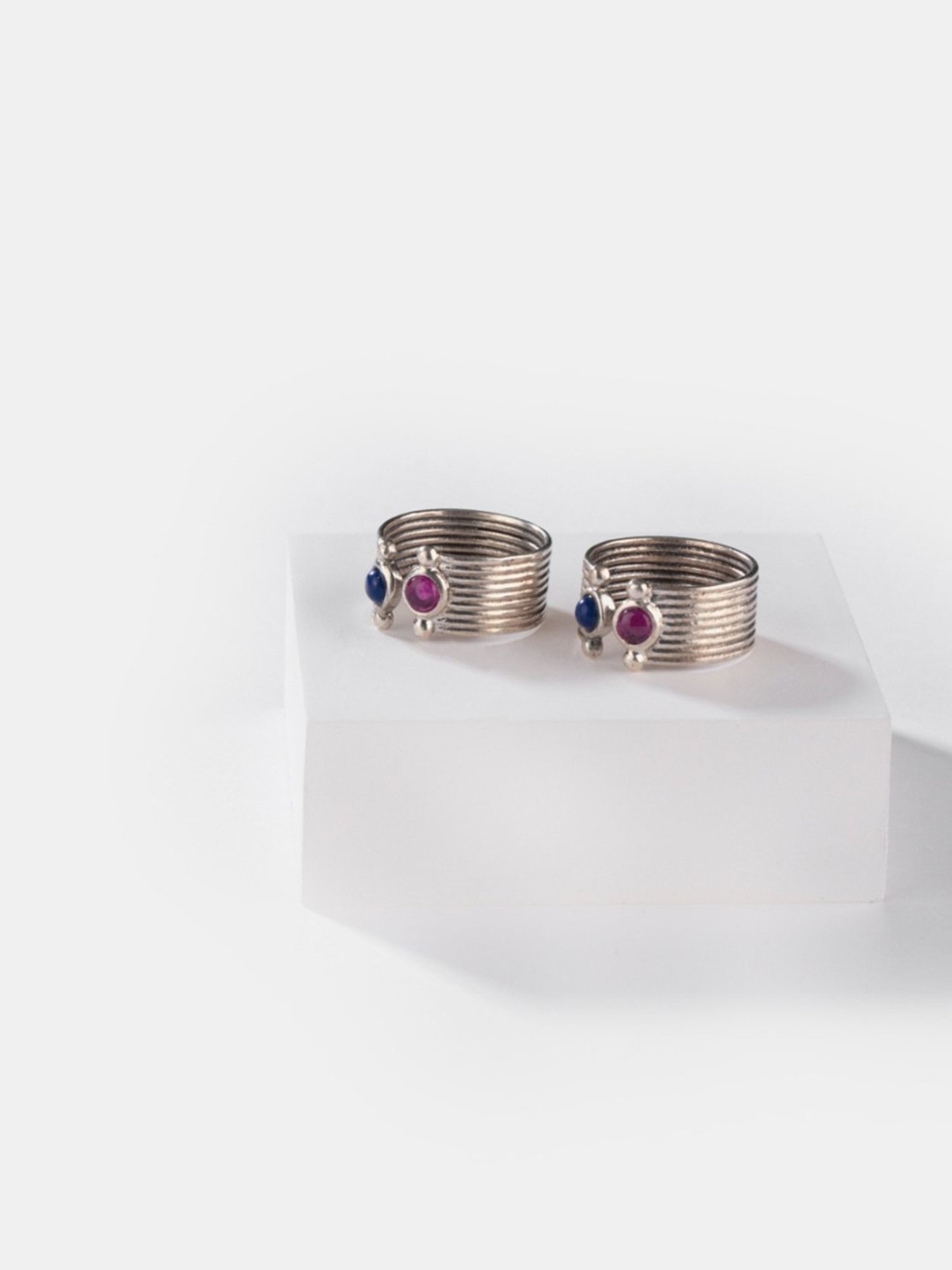 Shaya 92.5 Sterling Silver White Gold The Rabari Nagla Inspired Toe Rings for Women