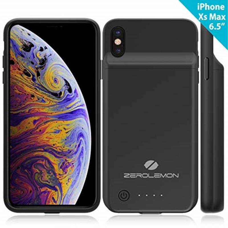 iPhone Xs Max Battery Case, ZeroLemon 5000mAh 6.5inches Extended Battery Charging Case for iPhone Xs Max - Black
