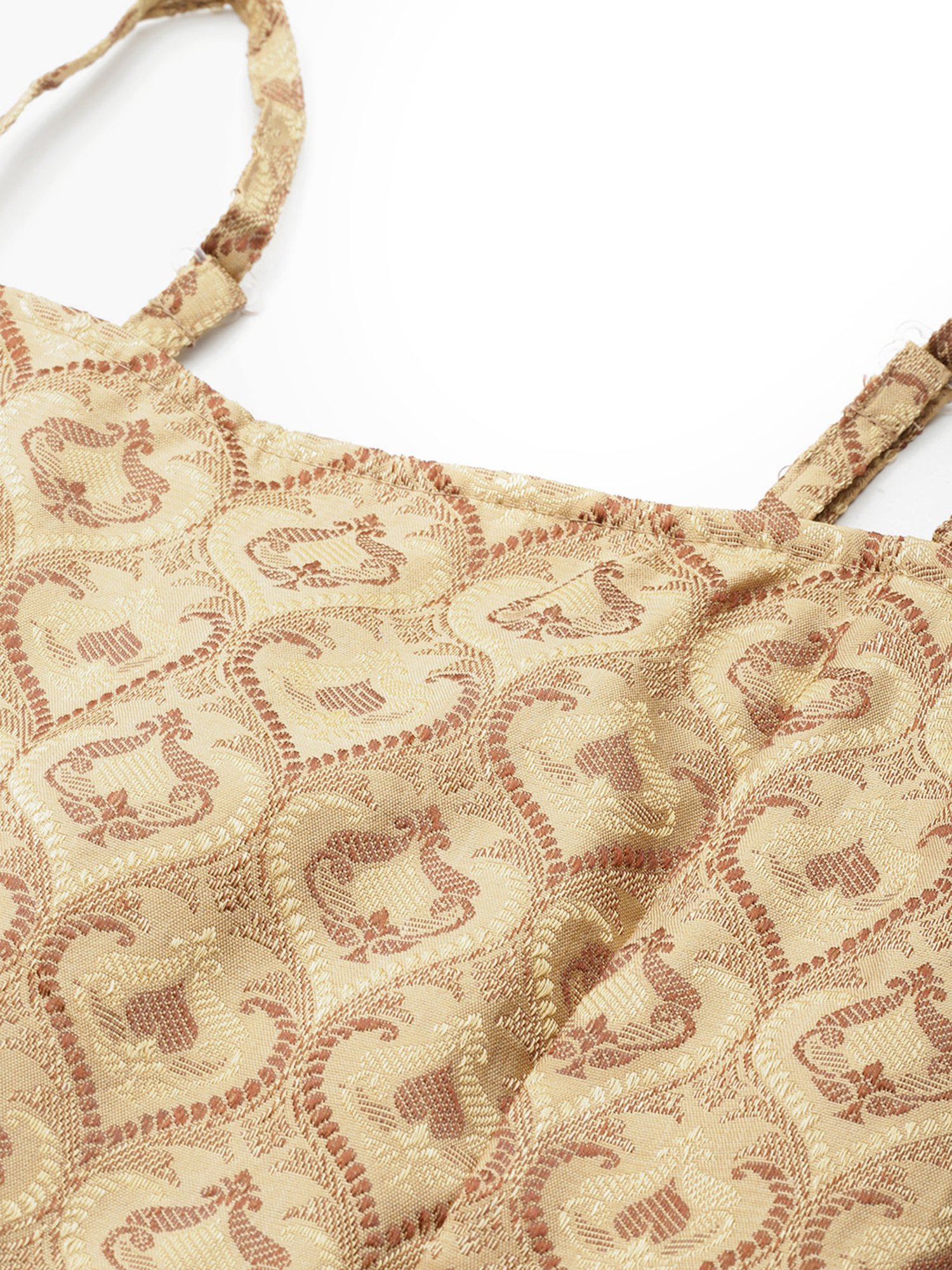 Jompers Gold Woven Lehenga Choli Set With Dupatta