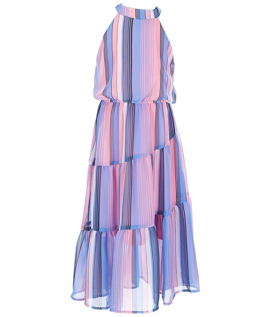Ava & Yelly Big Girls 7-16 Stripe Tiered Maxi Dress