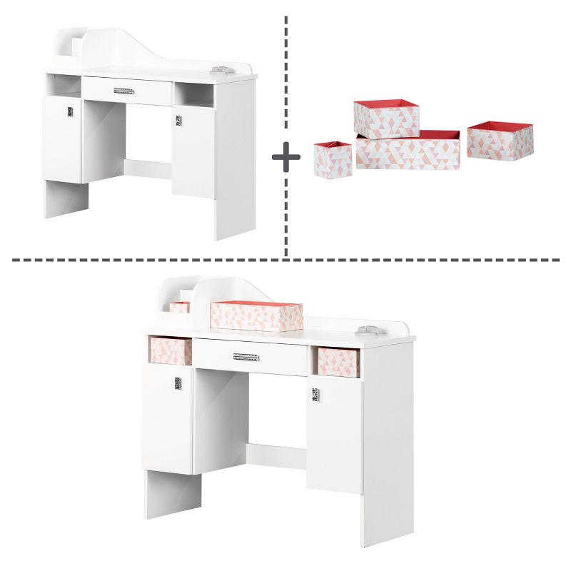 Tiara Makeup Desk Pure White - South Shore
