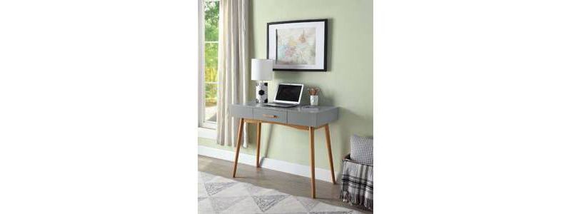 Oslo 1 Drawer Desk Gray - Breighton Home
