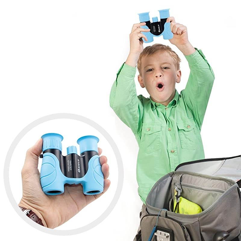 Binoculars for Kids Shockproof 10 x 22 High Resolution Real Optics Outdoor Explore Toys for Kids Children Toys Gift for Kids Blue