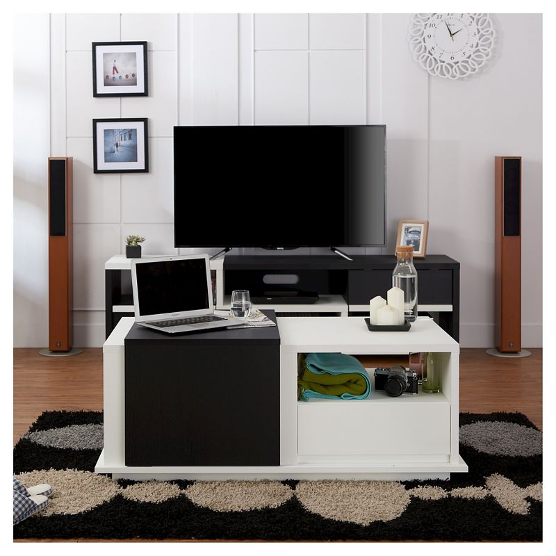 Carmine Modern Two-Tone Slide Top Storage Coffee Table White/Black - HOMES: Inside + Out