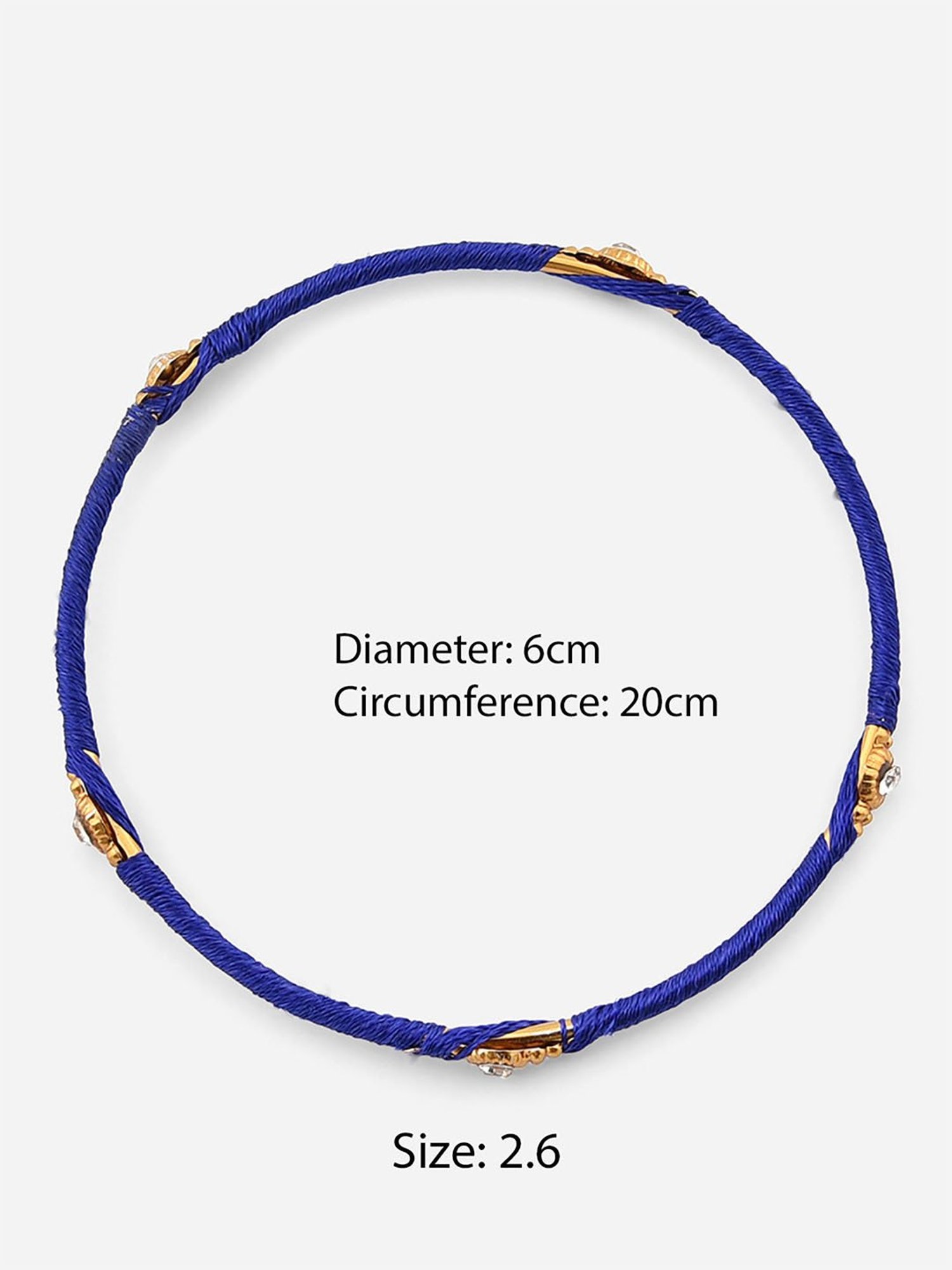 Fida Navy Blue Stones Gold-Plated Silk Thread Bangles for Women - Set of 12
