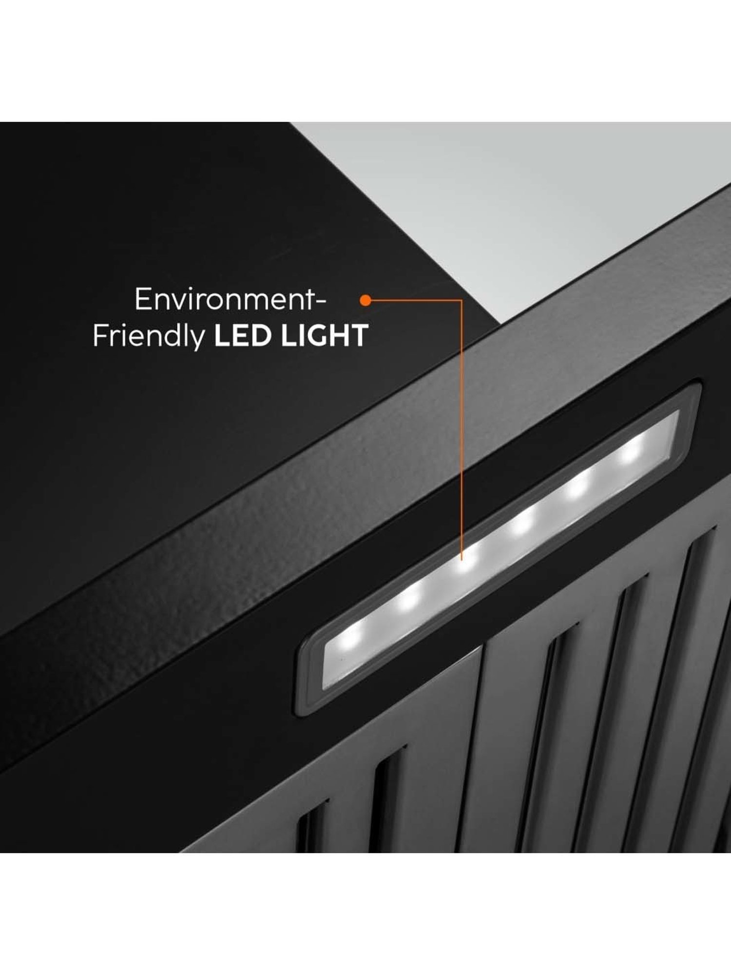 Glen CH6050INBLK60BF 1100CMH 60cm Wall Mounted Chimney (Black)