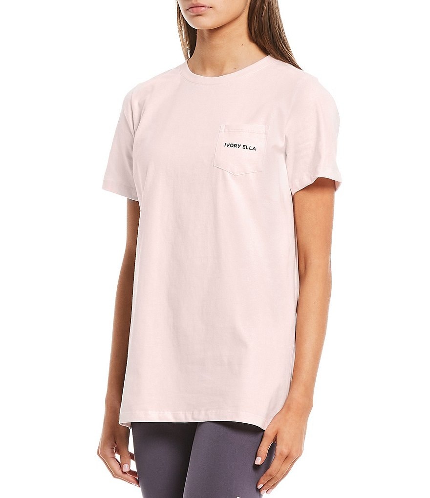Ivory Ella Organic Cotton Logo Graphic Pocket Tee