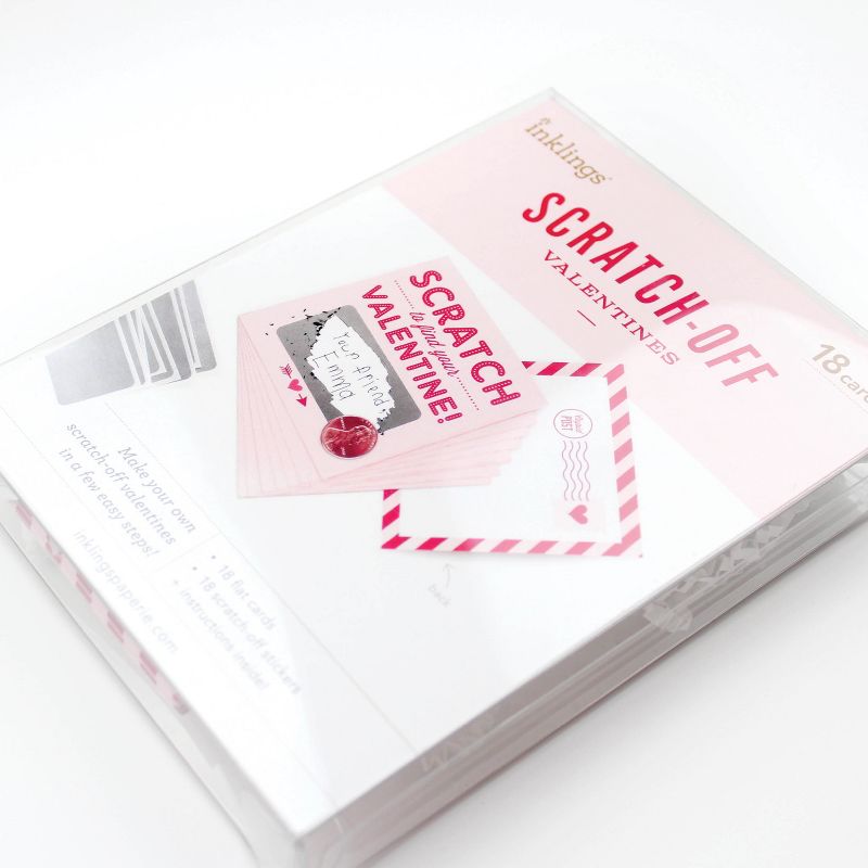 18ct Scratch-off Valentines Cards Pink