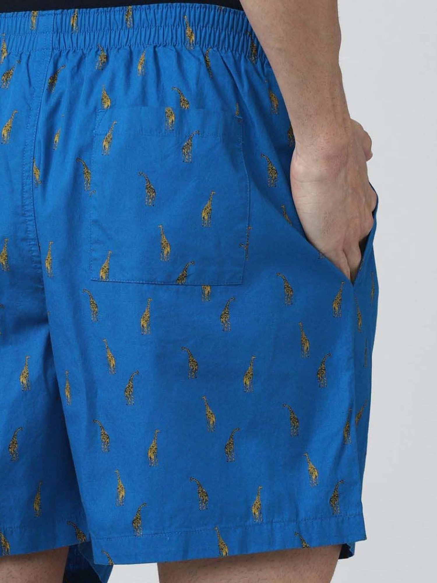 Peter England Blue Cotton Regular Fit Printed Boxers