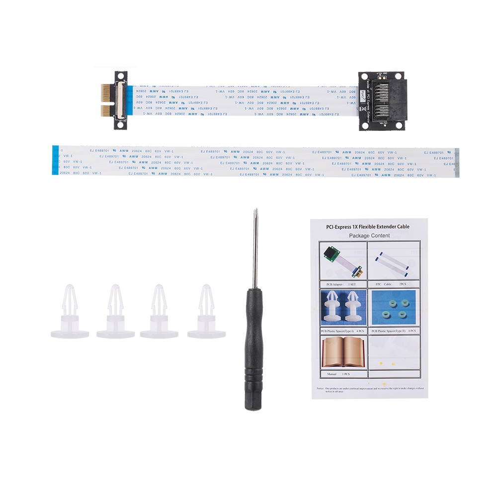 PCI-E 1X to 1X Extension Cable 36Pin Adapter Extender Flexible FPC Cable Horizonal Installation Connector