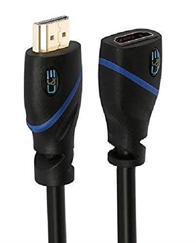 C&E 5 Pack, High Speed HDMI Extension Cable Male to Female, 12 Feet Supports Ethernet, 3D and Audio Return, CNE571027