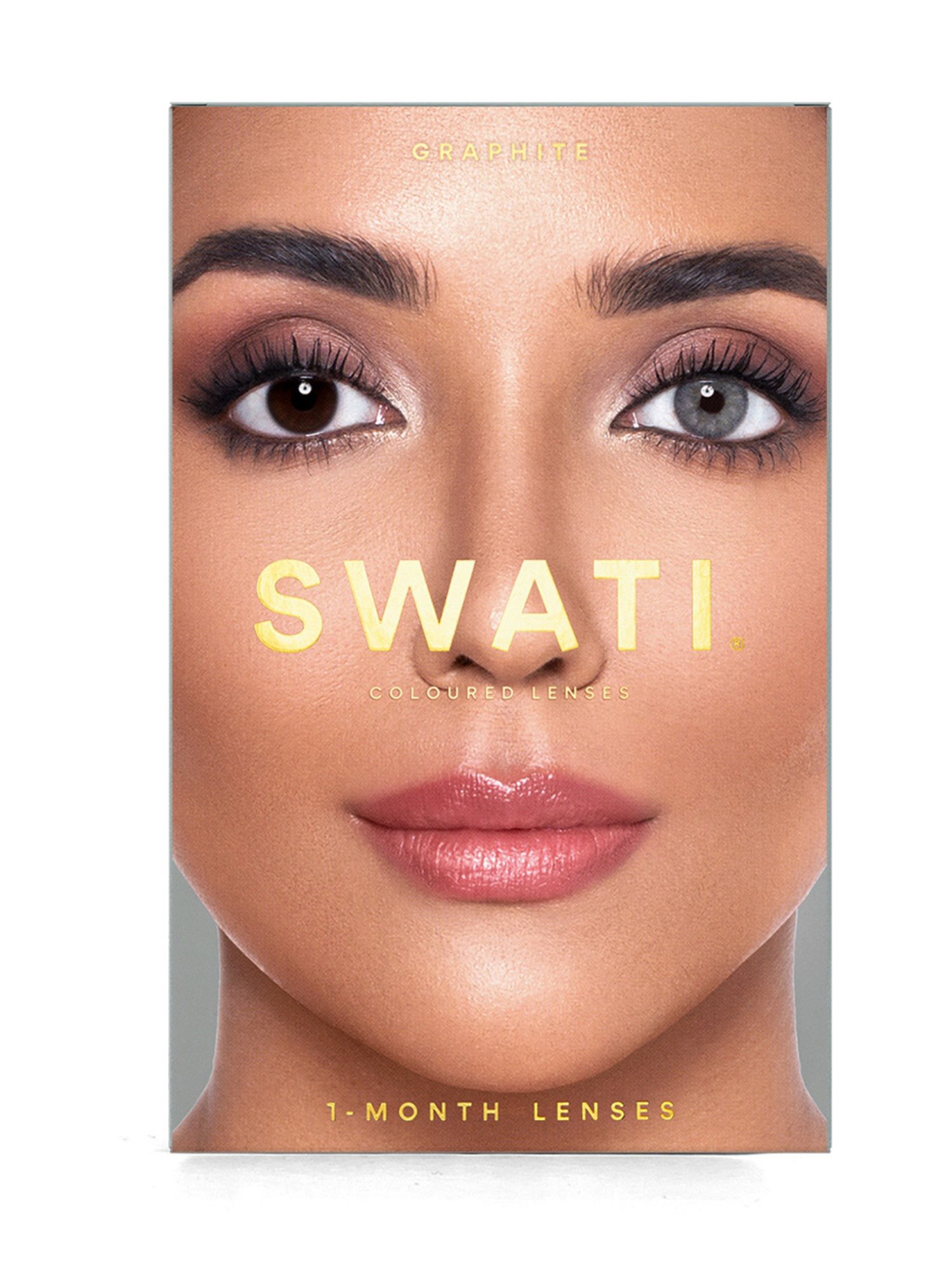 Swati Cosmetics Coloured Contact Lenses - Graphite (1 Month, Power -0.50)