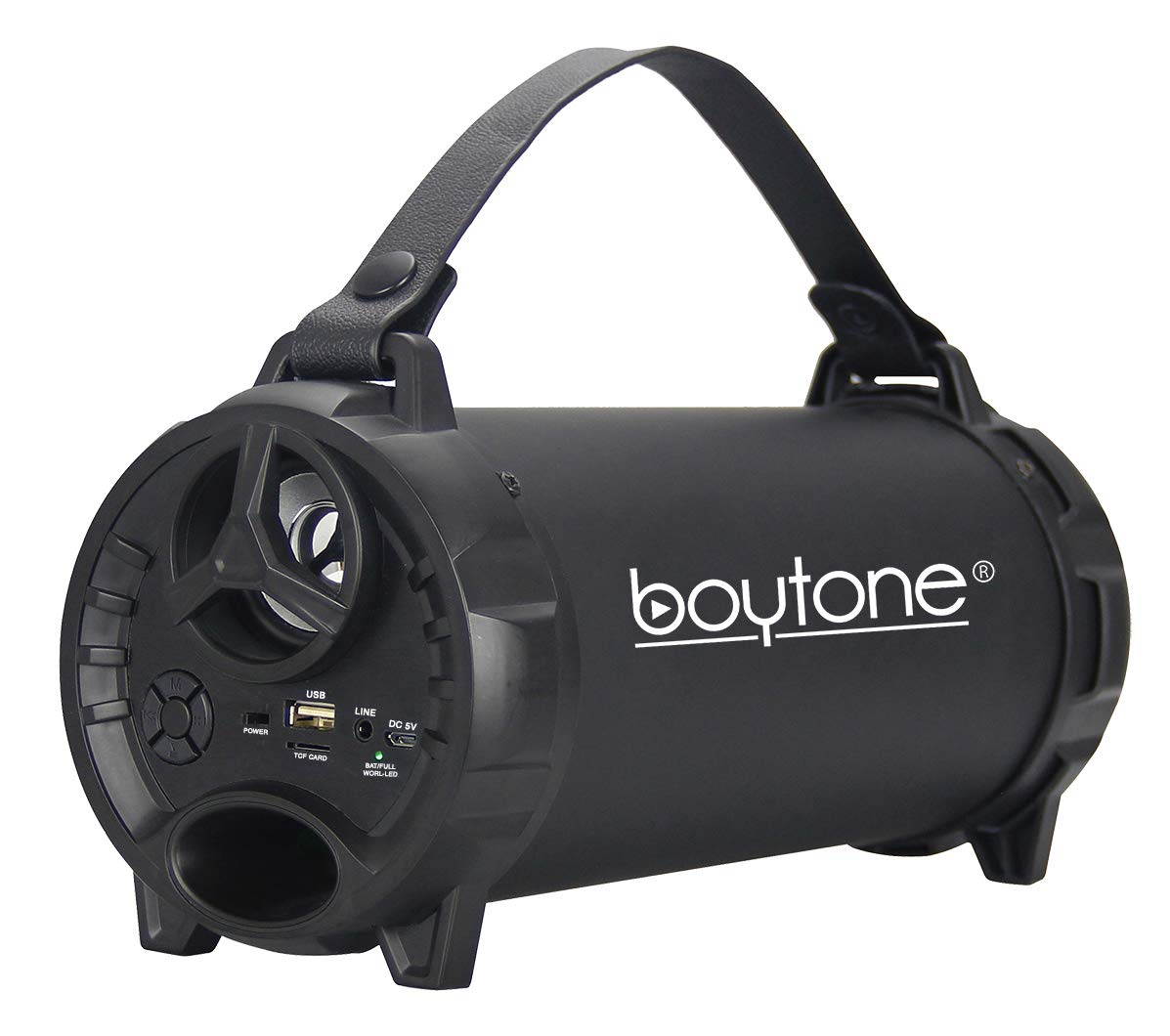 Boytone BT-40BK Portable Bluetooth Indoor/Outdoor Speaker 2.1 Hi-Fi Cylinder FM Built in Rechargeable Battery