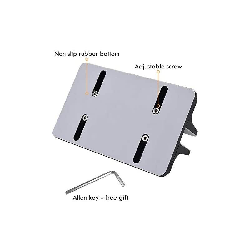 Vertical Laptop Stand, Desktop Aluminum Stand with Adjustable Dock Size, Compatible with Notebooks, Surface, Chromebook and Gaming Laptops, Black