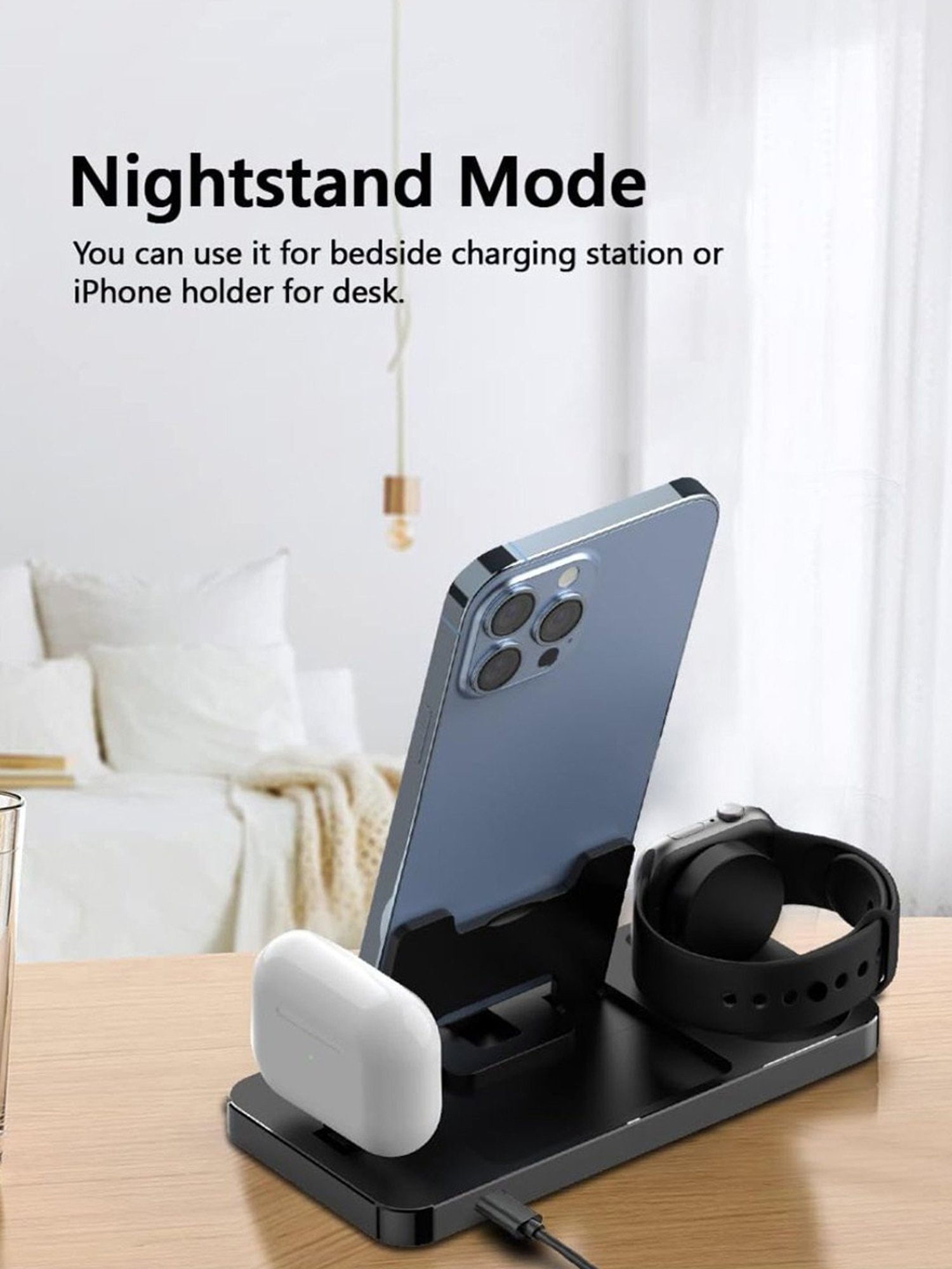 UNIGEN UNIDOCK 100 3 in 1 Foldable Charging Station with 18W QC Adapter (Black)
