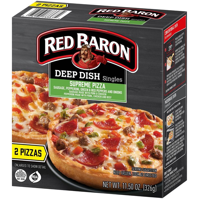 Red Baron Deep Dish Singles Supreme Frozen Pizza - 11.5oz