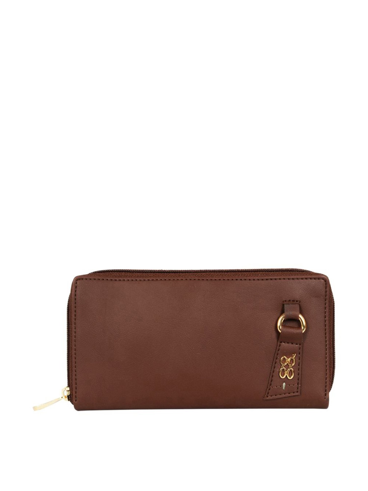 Baggit Brown Solid Zip Around Wallet for Women