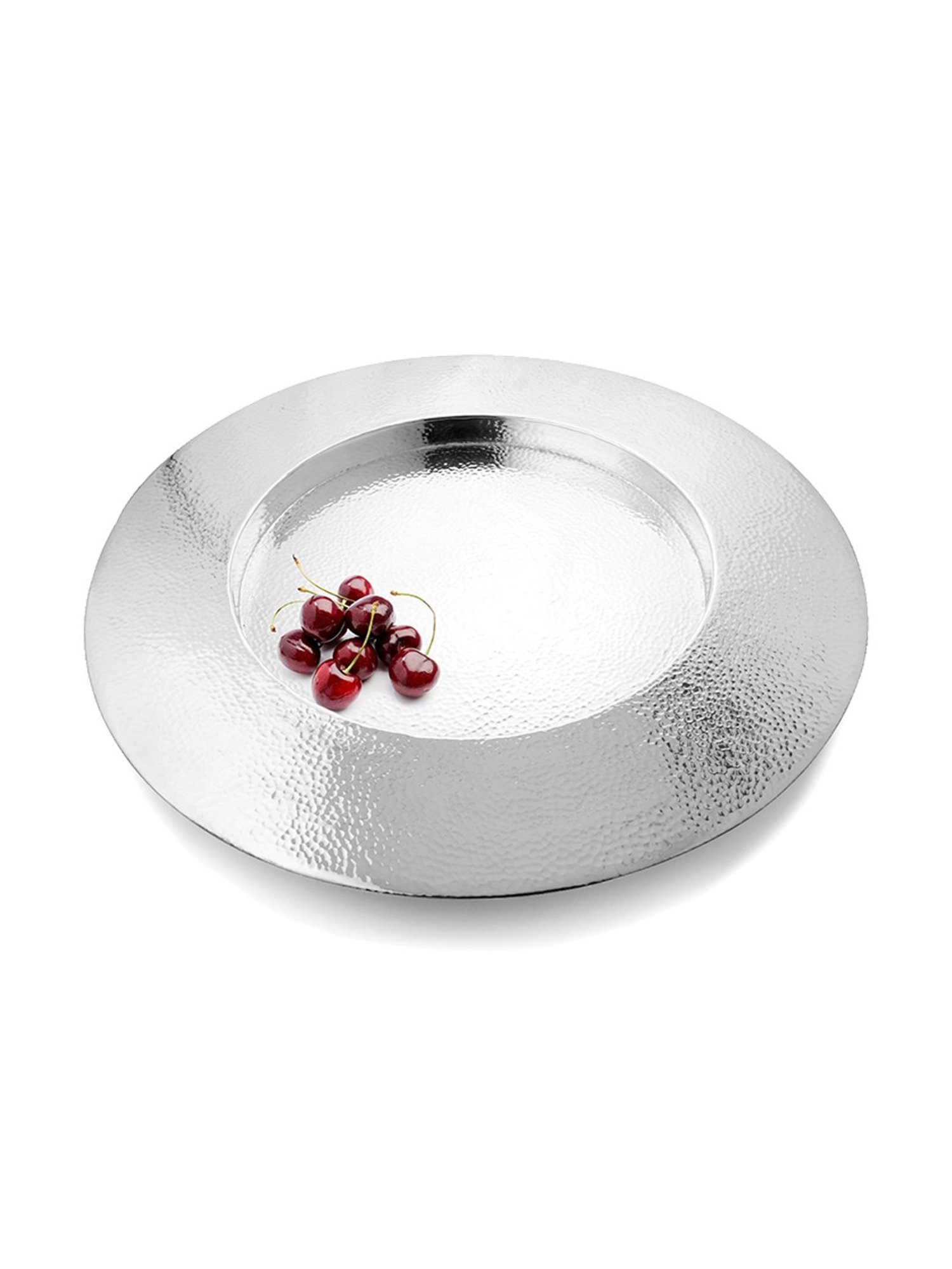 Episode Silver Plated Hammered Tray - Round