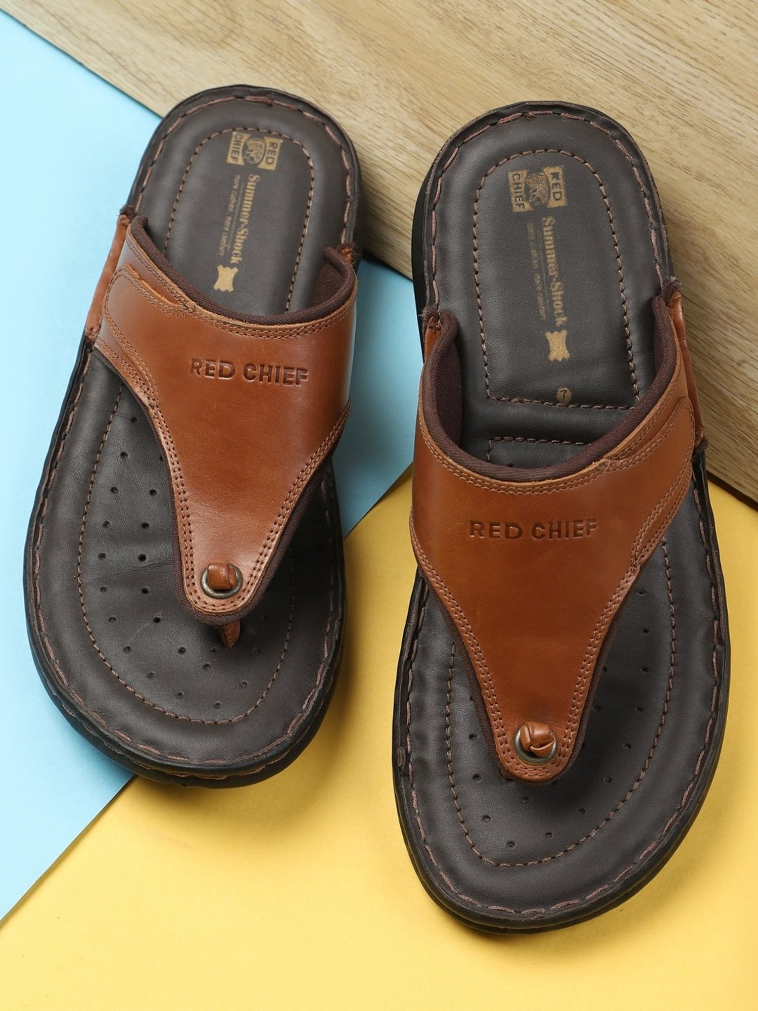 Red Chief Men's Brown Thong Sandals