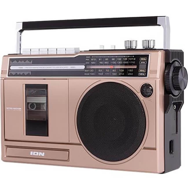 Ion Retro Rocker&trade; Portable Boombox with Bluetooth - Rose Gold