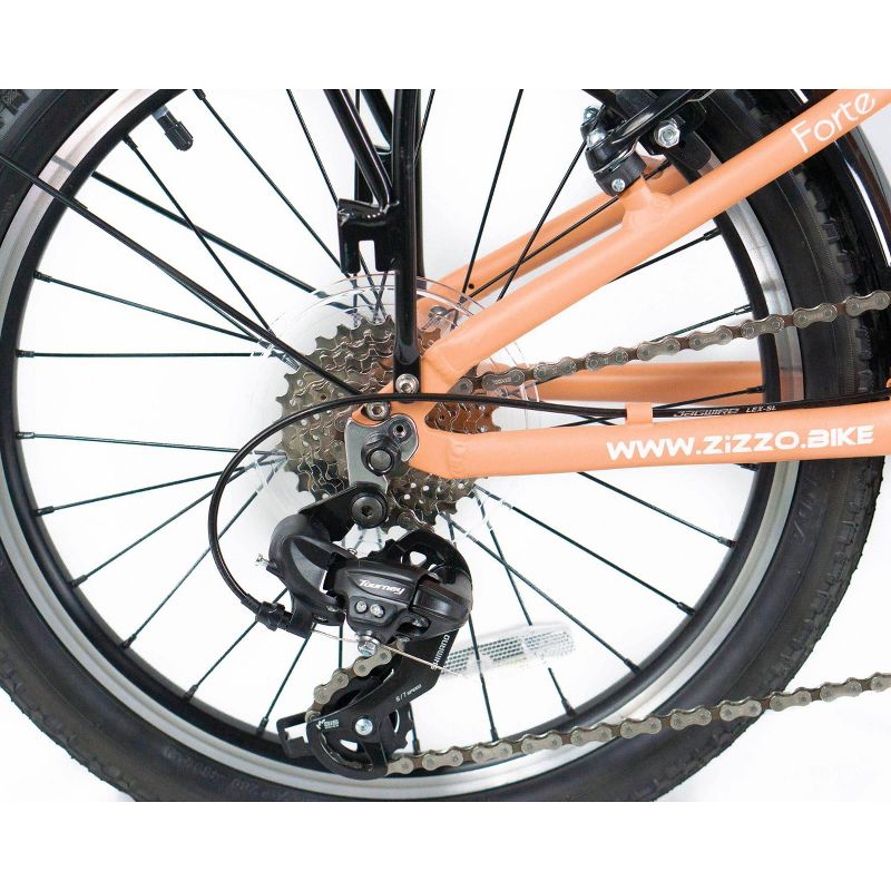 ZiZZO Forte Duty 7-Speed 20" Folding Bike - Coral