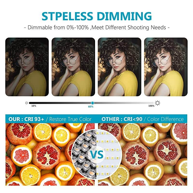 2 Packs 660 LED Video Light with APP Control Photography Video Lighting Kit with Light Stands Dimmable 40W BiColor 3200K5600K High CRI with DiffuserBarndoorBag for Studio YouTube Shooting