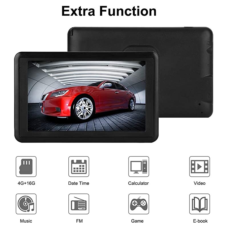 GPS Navigation System for Vhicles 5 inch HD Touch Screen, GPS Navigator Voice Traffic Warning Speed Limit Reminder, GPS Navigation System with 8GB Large Storage, Lifetime Maps Update for Free