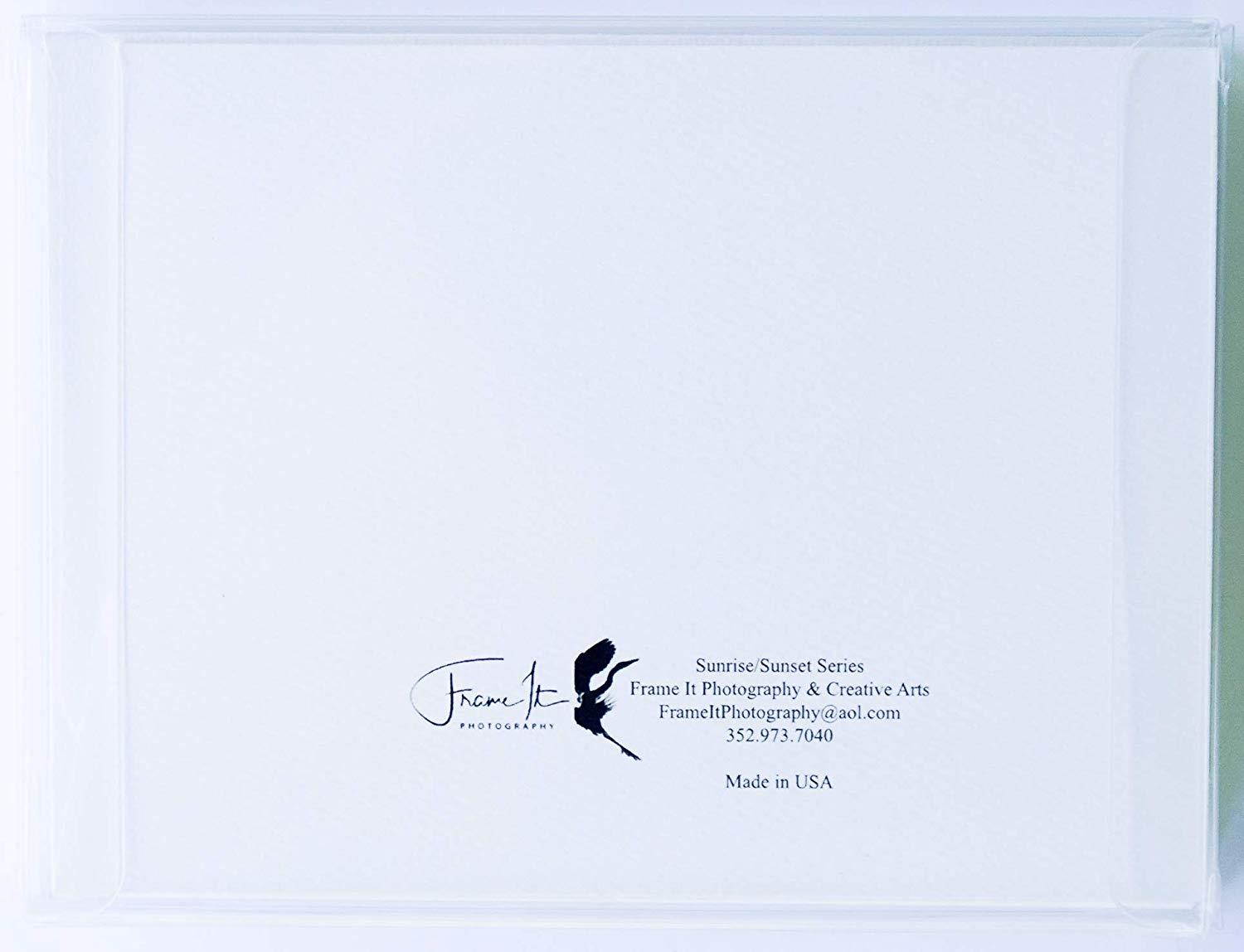 Sunrise/Sunset Note Cards Original Elegant Photographic Textured White Blank 4.25"x 5.50" Boxed Set 8 W/Matching Envelopes In Plastic Jacket Thank You Invitations Birthdays Greetings