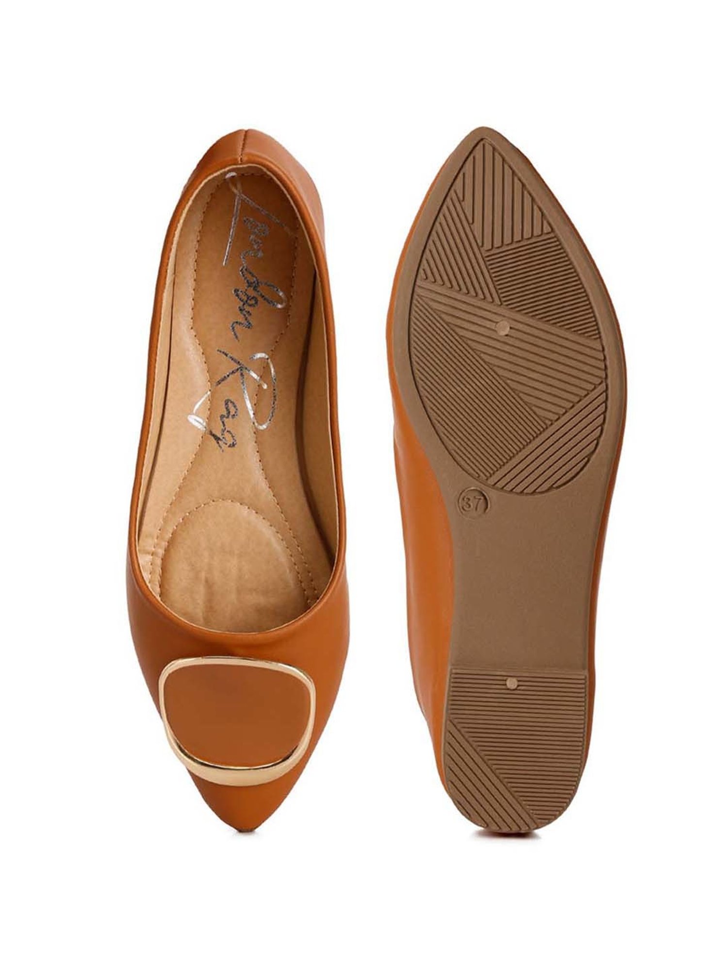 London Rag Women's Tan Flat Ballets