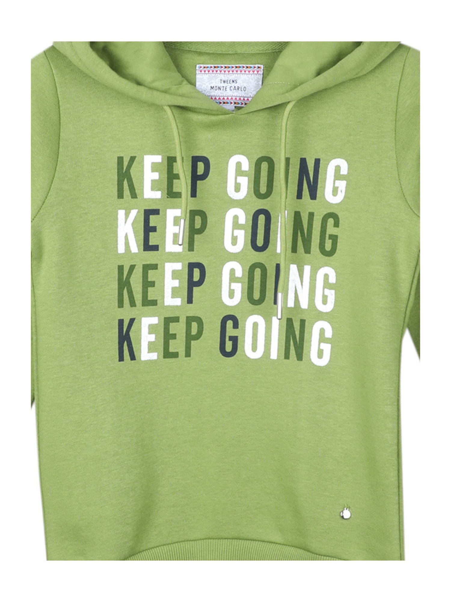 Monte Carlo Kids Green Printed Full Sleeves Sweatshirt