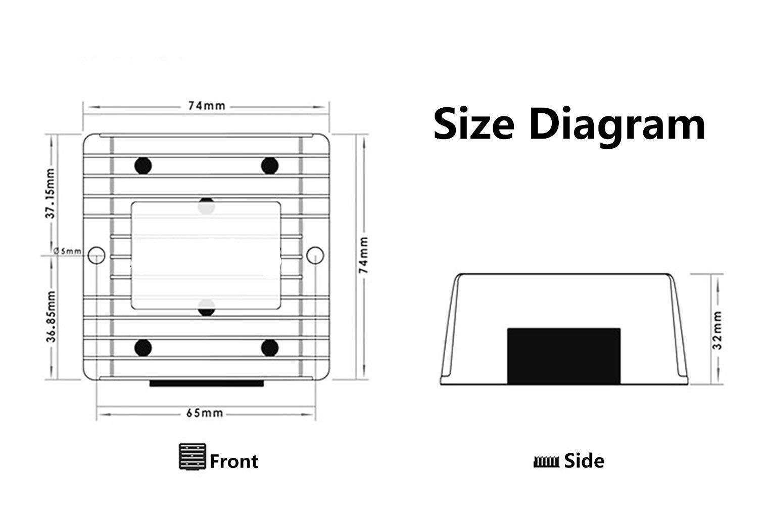 KNACRO DC-DC 12V 24V 36V (8-40V) to 6V 10A 60W Buck Power Converter/Step Down Power Supply Waterproof