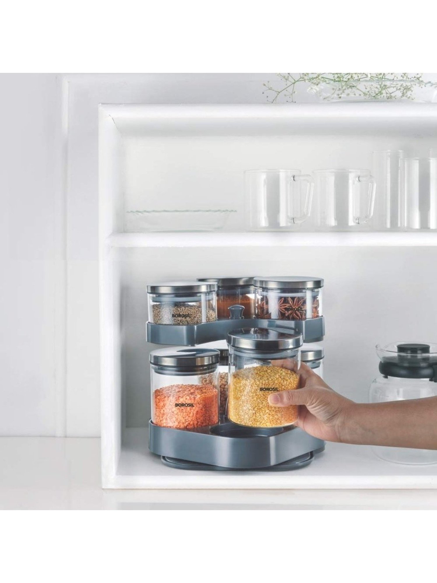 Borosil Transparent Glass Jar & Container (600ml)