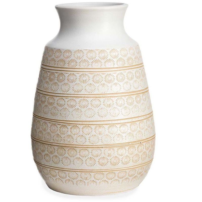 VivaTerra Gold Touch Ceramic Terracotta Vase, Tall