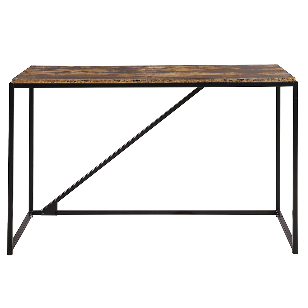 46" Home Office Computer Desk Small Desk Home Office Study Desk Modern Simple Laptop Table Gaming Desk Metal Frame Easy Assembly Industrial Style Brown