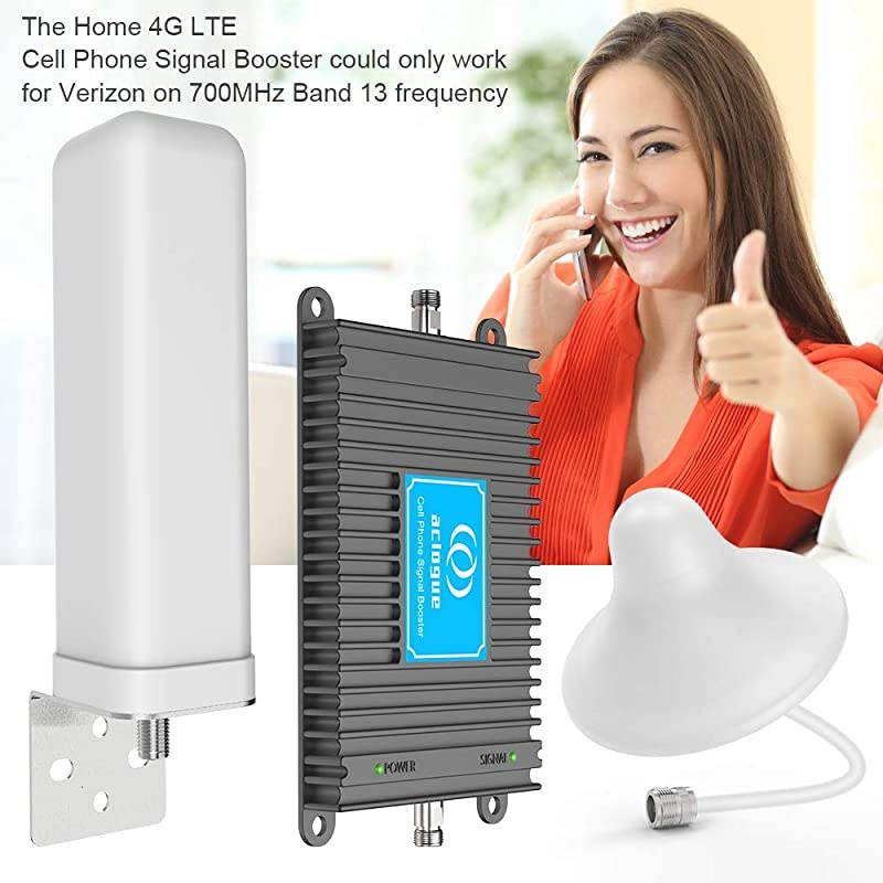 Phone Booster 4G LTE Band 13 Cell Signal Repeater Booster 700Mhz Mobile Phone Signal Amplifier with Omni- Directional Antenna Kits up to 4500 Sq Ft, Improve 4G Data and 4G Calls