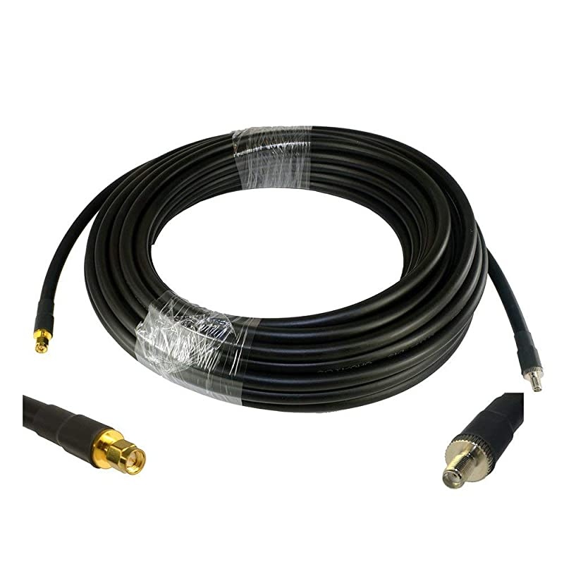 36 ft LowLoss Coax Extension Cable 50 Ohm SMA Male to SMA Female Antenna Lead Extender for 3G4GLTEHamADSBGPSRF Radio Use Not for TV or WiFi