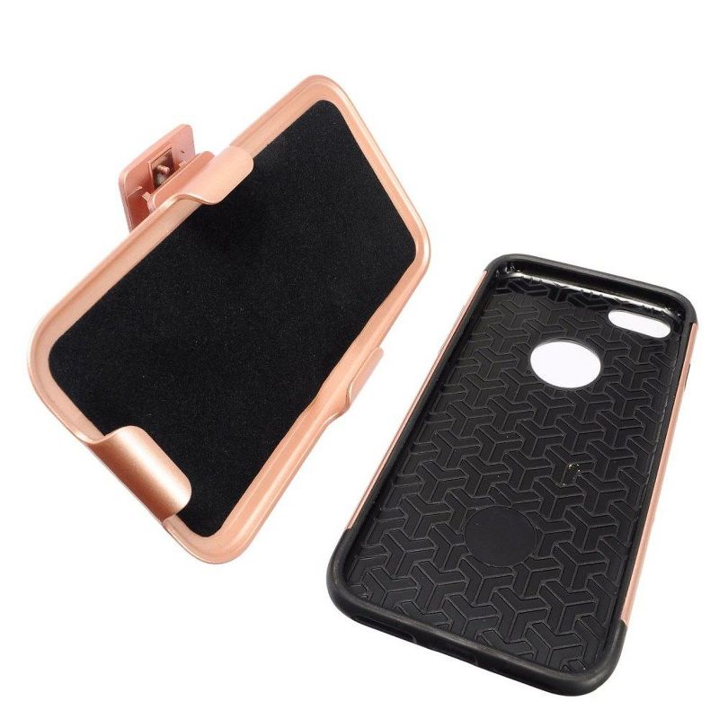 Insten Advanced Armor Dual Layer Hybrid Stand PC/TPU Rubber Holster Case Cover For iPhone SE 2020 SE2 / iPhone 8 / iPhone 7 - Rose Gold/Black by Eagle