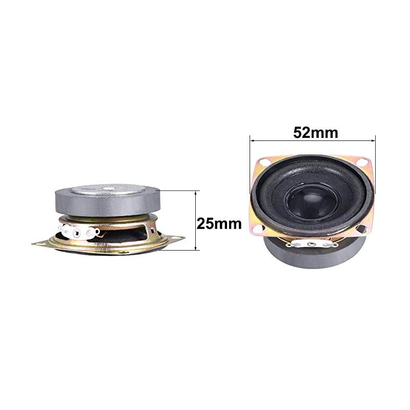3W 52mm Square Shape 4 Ohm DIY Speaker Replacement Loudspeaker 2pcs