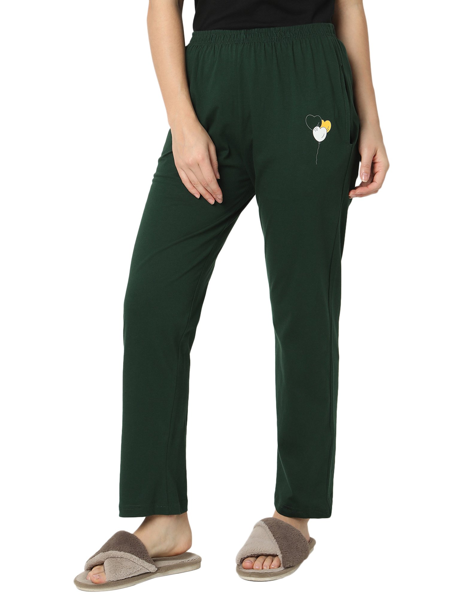 Smarty Pants Dark Green Printed Lounge Pants