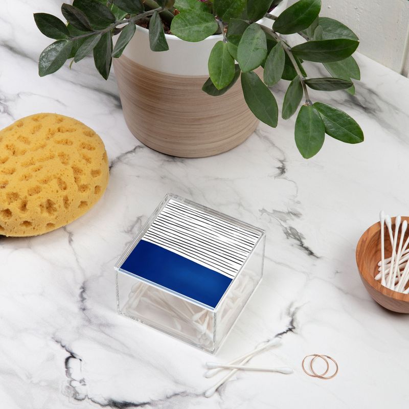 Hello Twiggs Dark Blue Abstract 4" x 4" Acrylic Box - Deny Designs