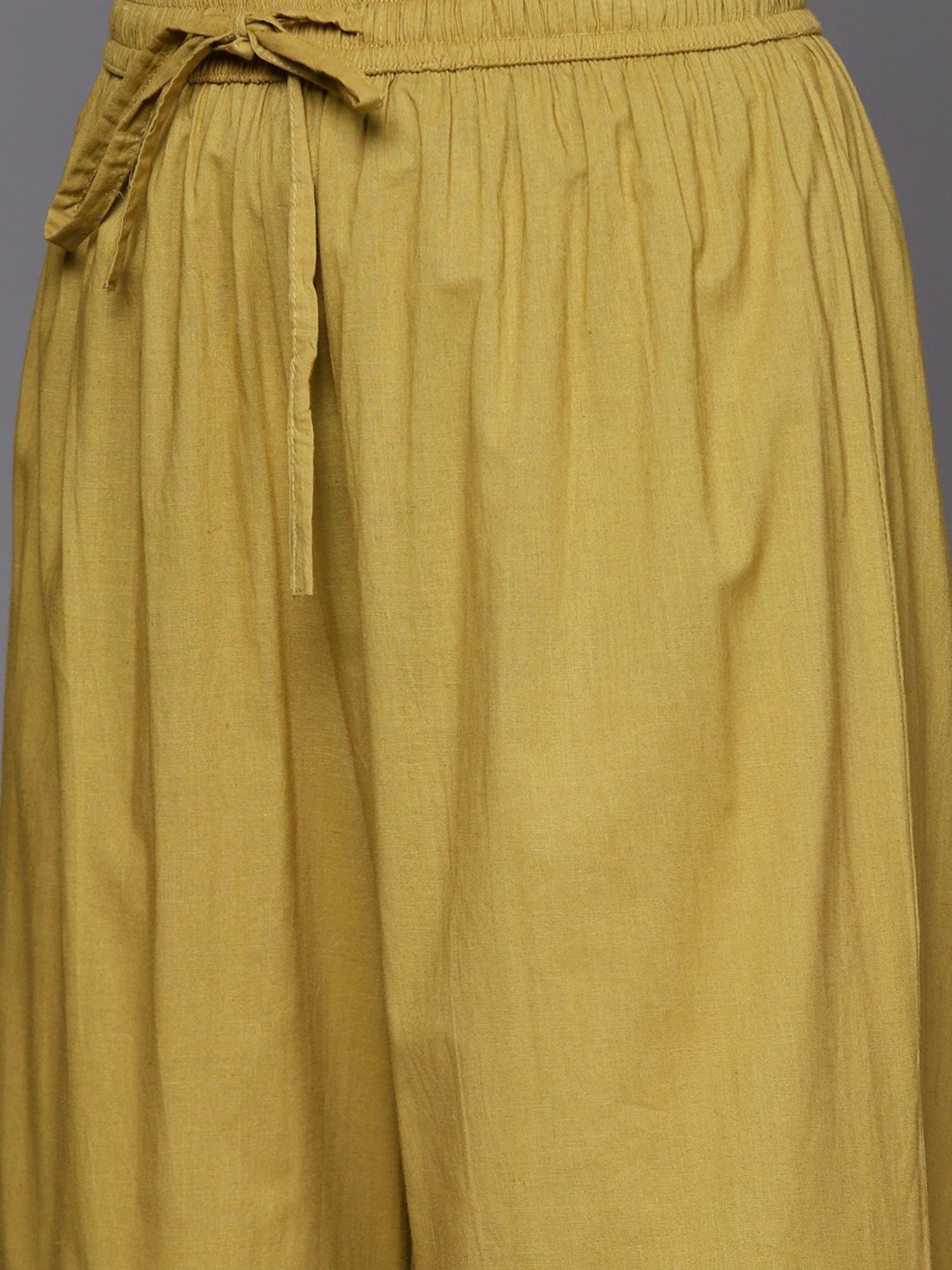 KSUT Yellow Printed Kurta Sharara Set With Dupatta