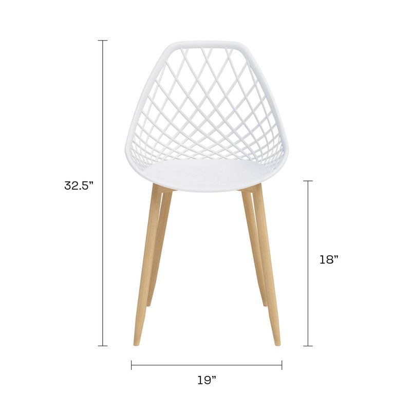 Set of 2 Kurv Dining Chair White/Natural - Jamesdar