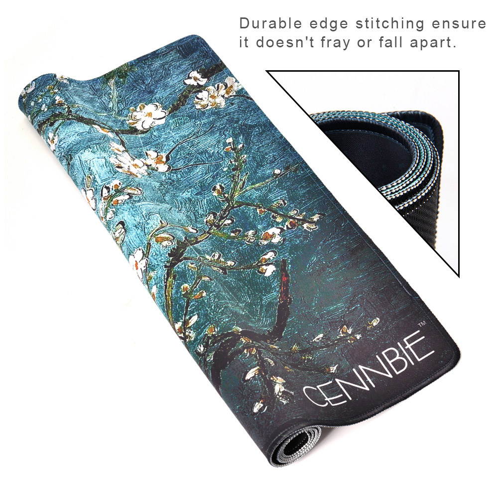 CENNBIE Extra Large Gaming Mousepad Non-Slip Rubber Oblong Mouse Pad Game Mat 35 x 15 x 0.07