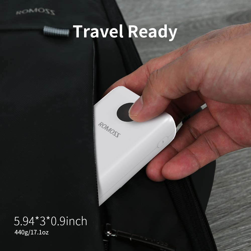 ROMOSS USB C Power Bank, 20000mAh PD Portable Charger 18W 3 Outputs and 3 Inputs External Battery Packs Compatible for iPhone 11/11 Pro, iPad Pro, Nintendo Switch, Samsung S8 and Other Smart Devices