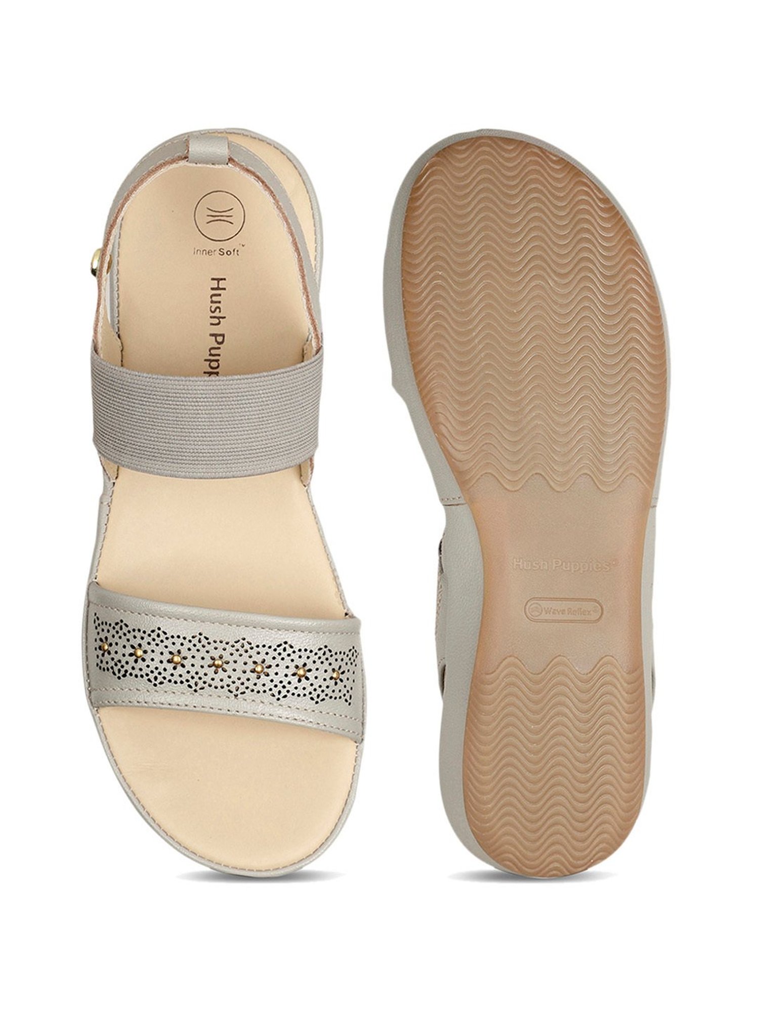 Hush Puppies by Bata Women's CIA Grey Ankle Strap Sandals