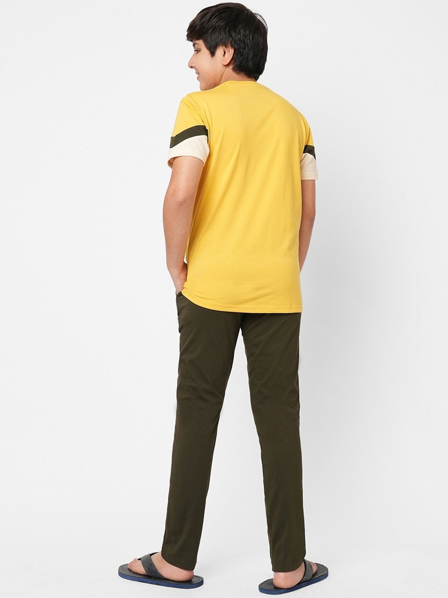 GJ baby Green & White Cotton Camouflage Full Sleeves T-Shirt Set