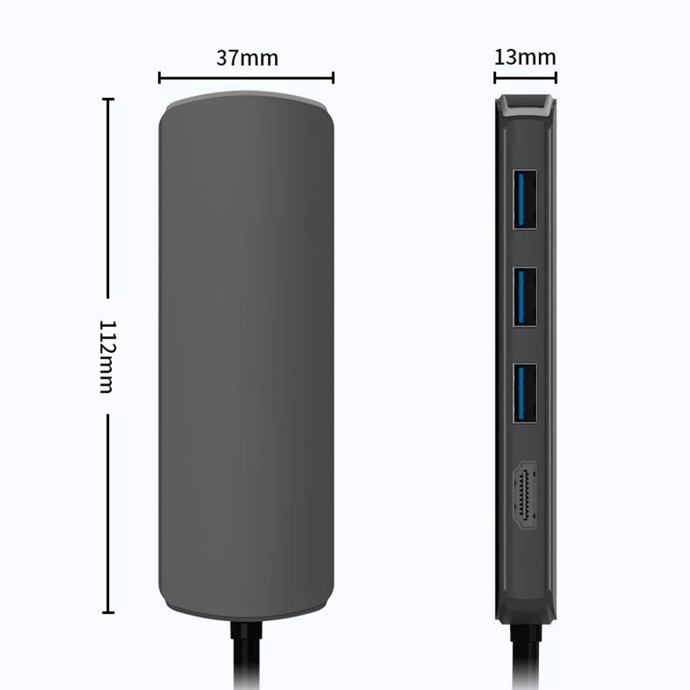 8-in-1 USB HUB Type C Docking Station USB 3.0 HDMI SD Slot TF Slot 3.5mm Jack Type C PD For Surface Go/Mac Pro