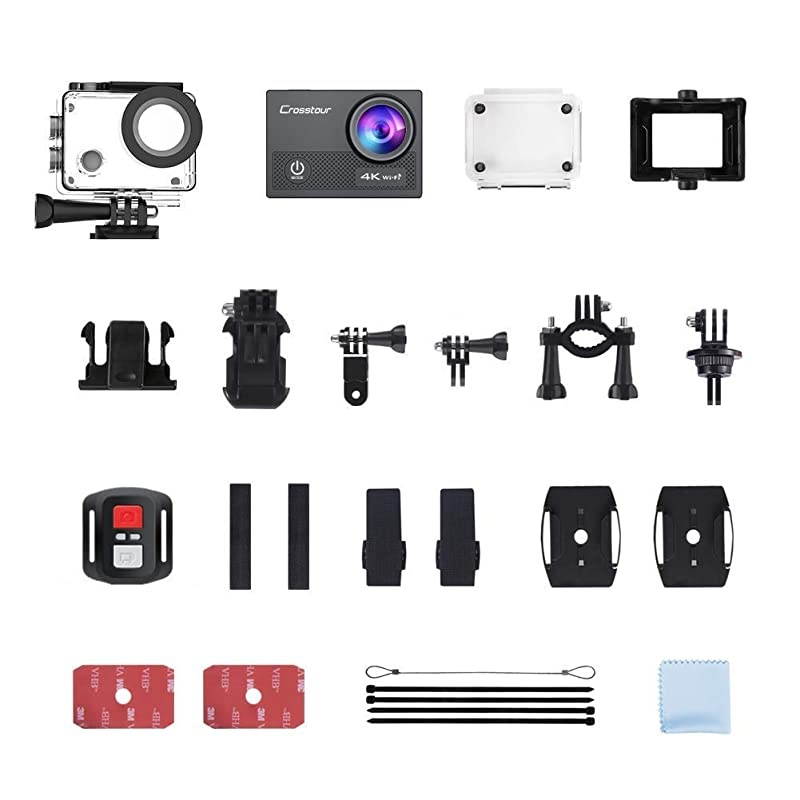 Sports Action Camera 4K 20MP WiFi Vlogging Camera Underwater 40M with Remote Control IP68 Waterproof Case